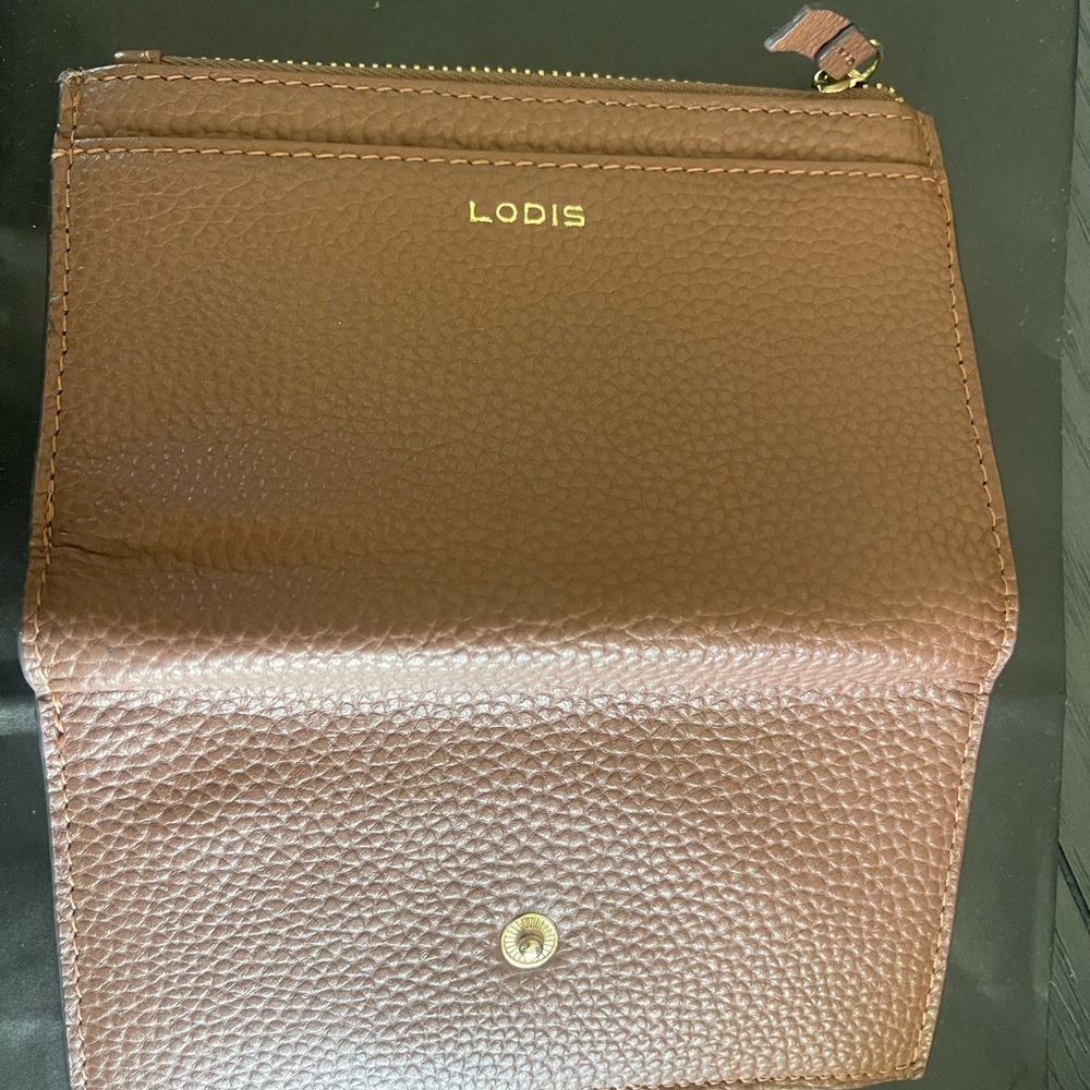 Lodis Tan Authentic Leather Zip Wallet - Picture 3 of 13